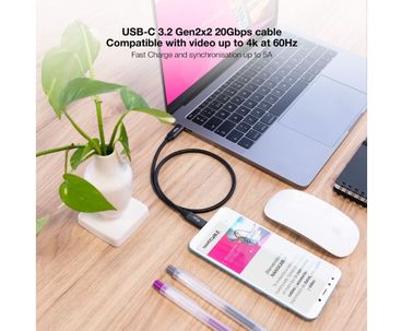 CABLE USB 3.2 GEN2x2 20Gbps 5A 100W USB-C/M USB-C/M 2 M NEGRO NANOCABLE