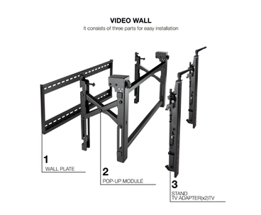 SOPORTE VIDEO WALL PARED 45''-70'' NEGRO TOOQ