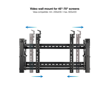 SOPORTE VIDEO WALL PARED 45''-70'' NEGRO TOOQ