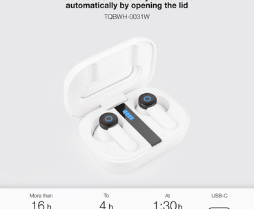 AURICULAR BLUETOOTH + MICROFONO CON ESTUCHE DE CARGA BENDER BLANCO TOOQ