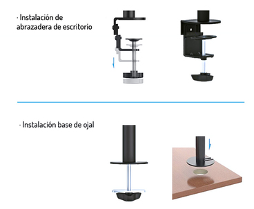 SOPORTE MESA 2 MONITORES 13''-32'' BLACK TOOQ
