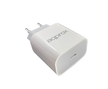 CARGADOR USB DE VIAJE/PARED DUAL 3.0A TYPE-C BLANCO APPROX